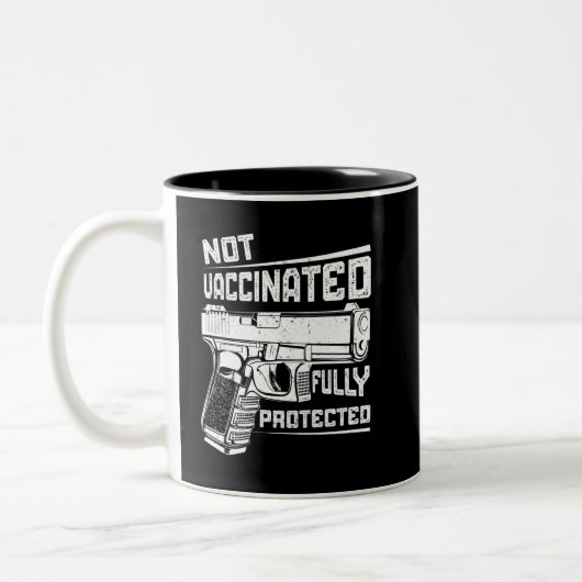 2a Pro Gun nicht geimpft, aber vollständig geschüt Zweifarbige Tasse (Links)