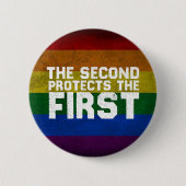 2A Second schützt die erste Freisprechrühre LGBT Button (Vorderseite)