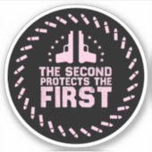 2A Second schützt die erste Freisprechrühre pink Aufkleber (Vorderseite)