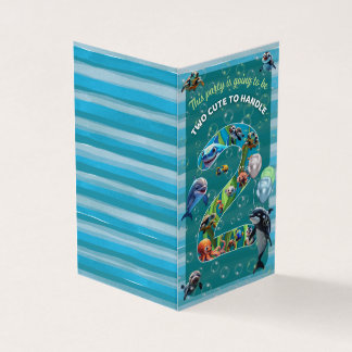 2Cute2Handle Party Custom Vertical Birthday Invite Visitenkarten