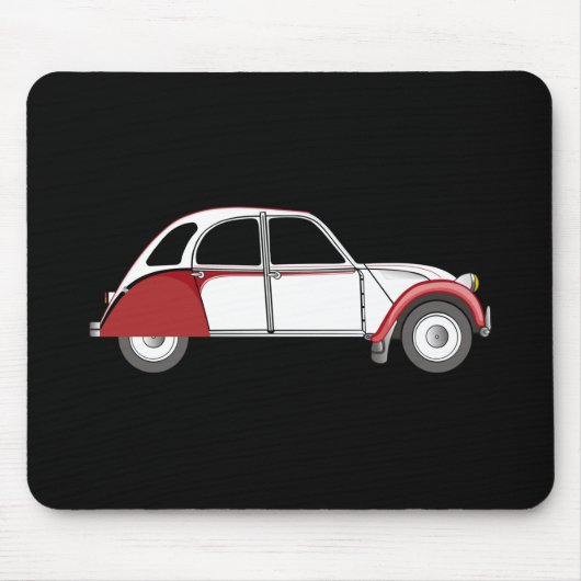 2CV Deux Chevaux Dolly Oldtimer Red Mousepad (Vorne)
