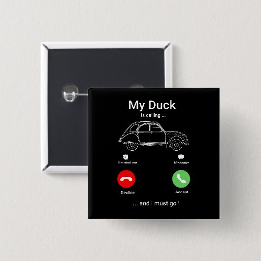 2CV Deux Chevaux Funny Smartphone Postkarte Button (Vorne & Hinten)