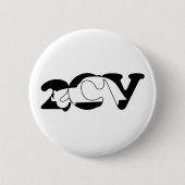 2CV Deux Chevaux Oldtimer Silhouette Typografie Button (Vorderseite)