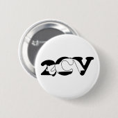 2CV Deux Chevaux Oldtimer Silhouette Typografie Button (Vorne & Hinten)