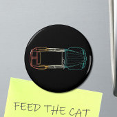 2cv Deux Chevaux Rainbow Blueprint Magnet