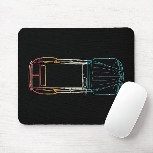 2cv Deux Chevaux Rainbow Blueprint Mousepad (Mit Mouse)