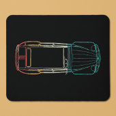 2cv Deux Chevaux Rainbow Blueprint Mousepad