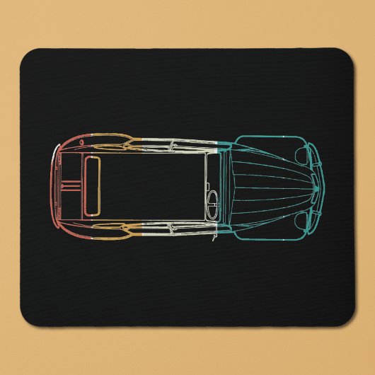 2cv Deux Chevaux Rainbow Blueprint Mousepad