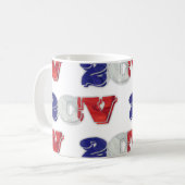 2CV Deux Chevaux Red White Blue Kaffeetasse (Vorderseite Links)
