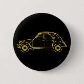 2CV Deux Chevaux Yellow Blueprint Button (Vorderseite)