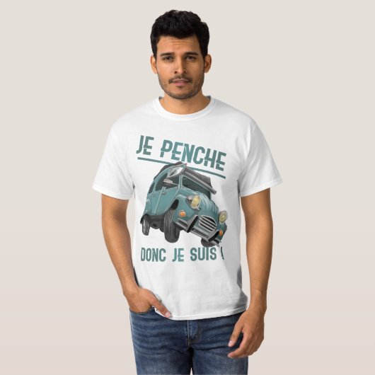 2CV geneigt T-Shirt (Vorne ganz)