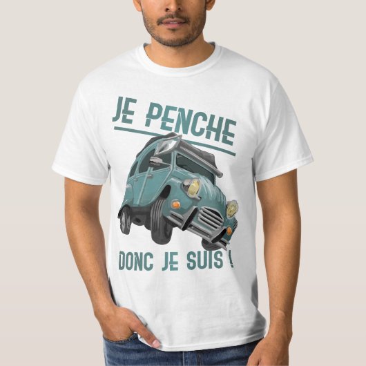2CV geneigt T-Shirt (Vorderseite)