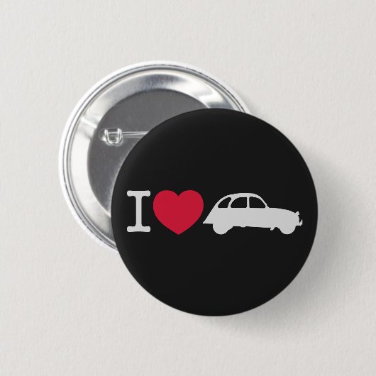 2CV I Liebe Deux Chevaux Oldtimer Französisch Auto Button (Vorne & Hinten)