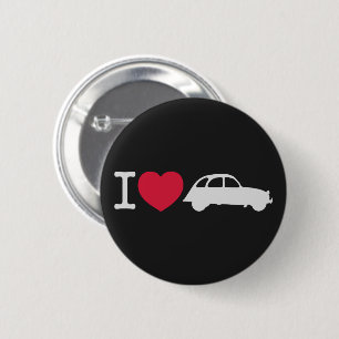 2CV Ich liebe Deux Chevaux Oldtimer französische A Button
