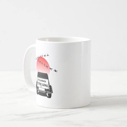 2CV Oldtimer Sonnenuntergang - Die Reise ist das Z Kaffeetasse (Vorderseite Links)
