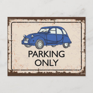 2CV Parking Only Postkarte