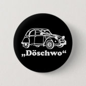 2CV Schweiz Döschwo White Oldtimer Blueprint Button (Vorderseite)