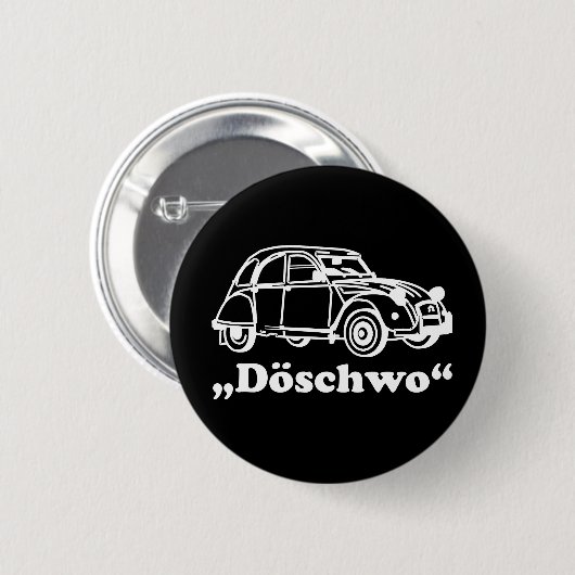 2CV Schweiz Döschwo White Oldtimer Blueprint Button (Vorne & Hinten)