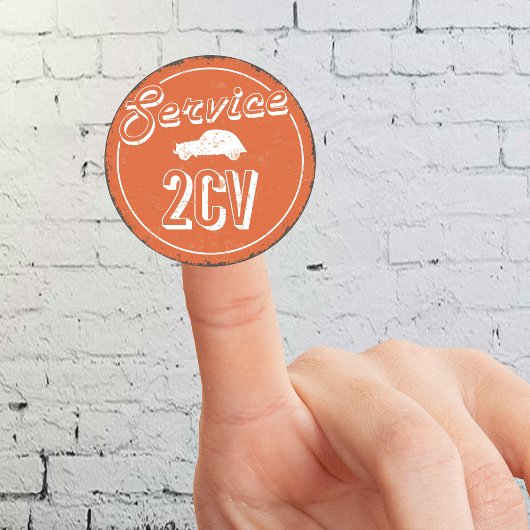 2CV Service Vintage Runder Aufkleber