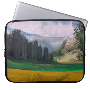 2d Abbildung. Ölmalerei Landschaft Kunst. Ländlich Laptopschutzhülle