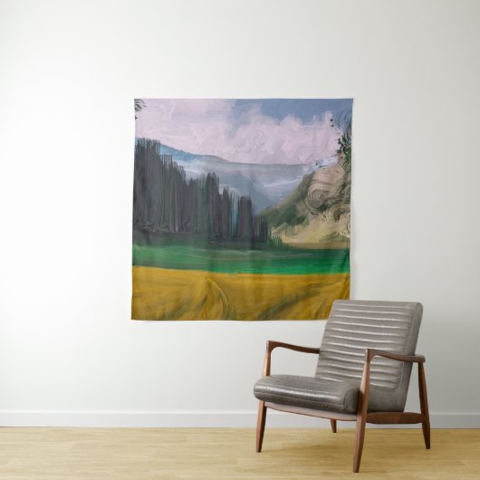 2d Abbildung. Ölmalerei Landschaft Kunst. Ländlich Wandteppich (Beispiel)