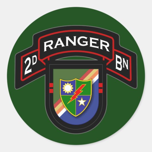 2d Bn, 75. Ranger Regiment - Im Flugzeug Runder Aufkleber (Vorderseite)