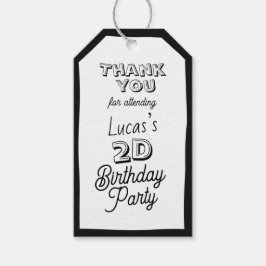 2D Boys zum zweiten Geburtstag Geschenkanhänger