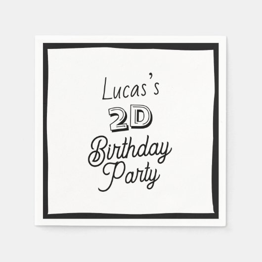 2D Comic Boys 2. Geburtstag Serviette (Vorderseite)