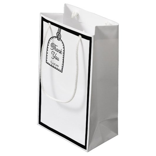 2D Comic Style Party Kleine Geschenktüte (Rückseite Schrägansicht)