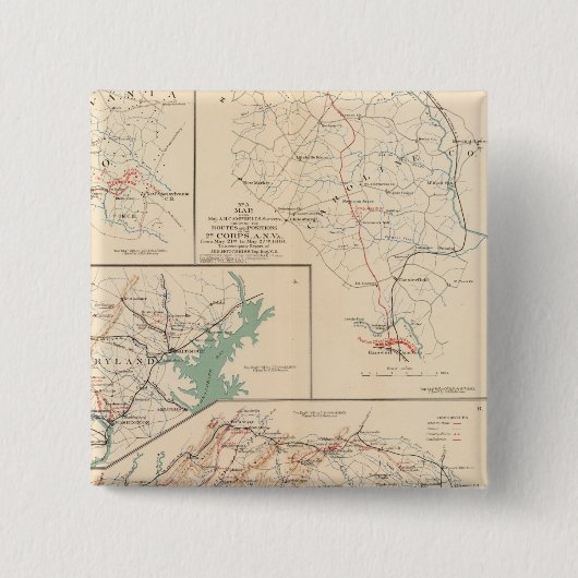 2d Corps AN Va, Camps, Pickets, Routen Button (Vorderseite)