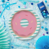 2D Donut und Streifen Geburtstagsparty Pappteller (Party)