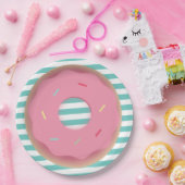 2D Donut und Streifen Geburtstagsparty Pappteller (Party)