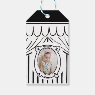 2D Geburtstagsparty Comic Style Foto Geschenkanhänger