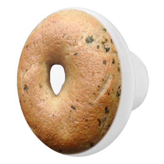2D Grafik des lustigen Feinschmeckers des Bagels Keramikknauf (Rechts)