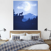 2D Howling Wolfslandschaft Leinwanddruck (Insitu (Schlafzimmer))