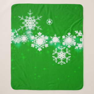 2D-Illustration. Schneeflocken im Hintergrund. Hei Sherpadecke