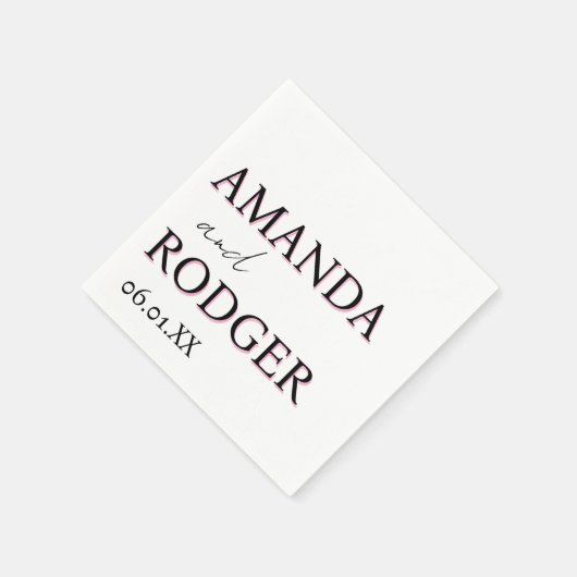 2D Lettering Bold Personalized Napkins  Serviette (Ecke)