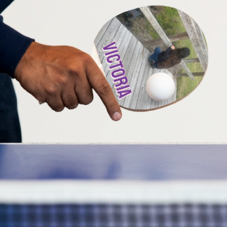 2D Retro Colorful Lettering Name and Photo Tischtennis Schläger