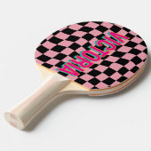 2D Retro Colorful Lettering Name Pink Black Tischtennis Schläger (Vorderseite)