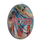 2D Retro Colorful Lettering Puerto Rican Latina Dartscheibe (Vorderseite Links)