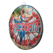 2D Retro Colorful Lettering Puerto Rican Latina Dartscheibe (Vorderseite rechts)