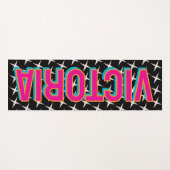 2D Retro Stars Pink Blue Name Yoga Mat Yogamatte (Vorderseite (Horizontal))