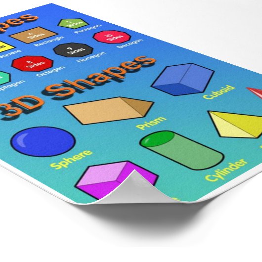 2D- und 3D-Formen-Poster Poster (Ecke)