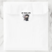 2D > Wahres Leben Runder Aufkleber (Tasche)