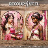 2Designs Elegance in Dualität Rosa - Decoupage - Seidenpapier