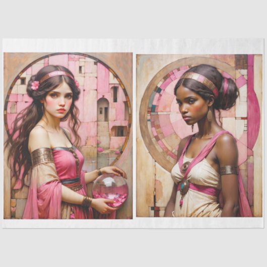 2Designs Elegance in Dualität Rosa - Decoupage - Seidenpapier (Vorderseite)