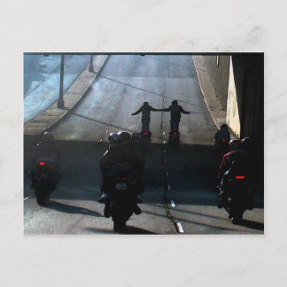 2fer - Motorrad Club auf Geary Street, SF CA Postkarte