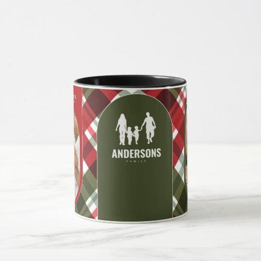 2Foto Kariert Red Green Clan Stewart Tartan Custom Tasse (Zentrum)