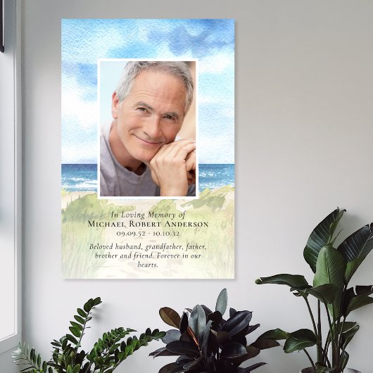2ftx3ft Beach Foto Tribute Funerorial Poster