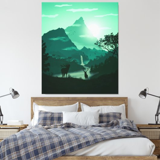 2Grüne Berglandschaft Leinwanddruck (Insitu (Schlafzimmer))